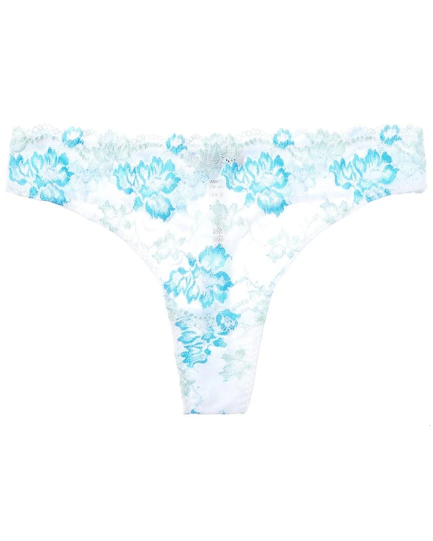 Cosabella Women's Savona Low Rise Thong Panties, White/Verde Umbria/Constance Blue, L-XL