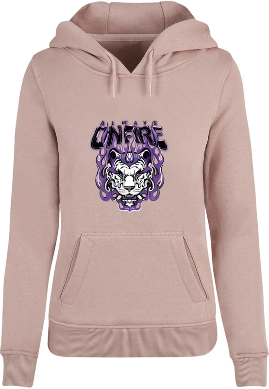 Miss Tee Women's Always On Fire Hoodie, Casual Print Hoodie for Women, Regular Fit, Sizes XS - 5XL, Duskrosis, L - Image 1