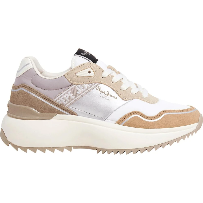 Pepe Jeans Women's Kimi Glam Sneak, Brown Stone Beige, 6 UK - Image 1