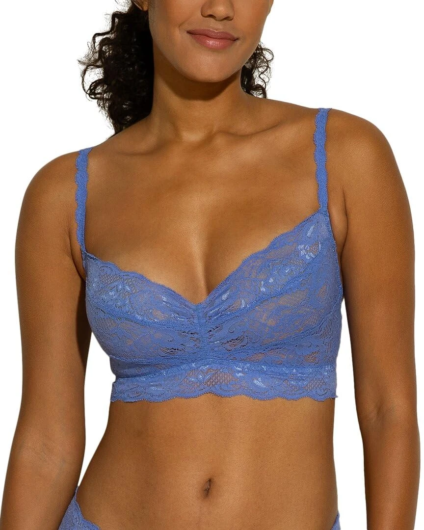 Cosabella Women's Say Never Sweetie Bralette Bra, Semi-Sheer, Portofino Blue, S