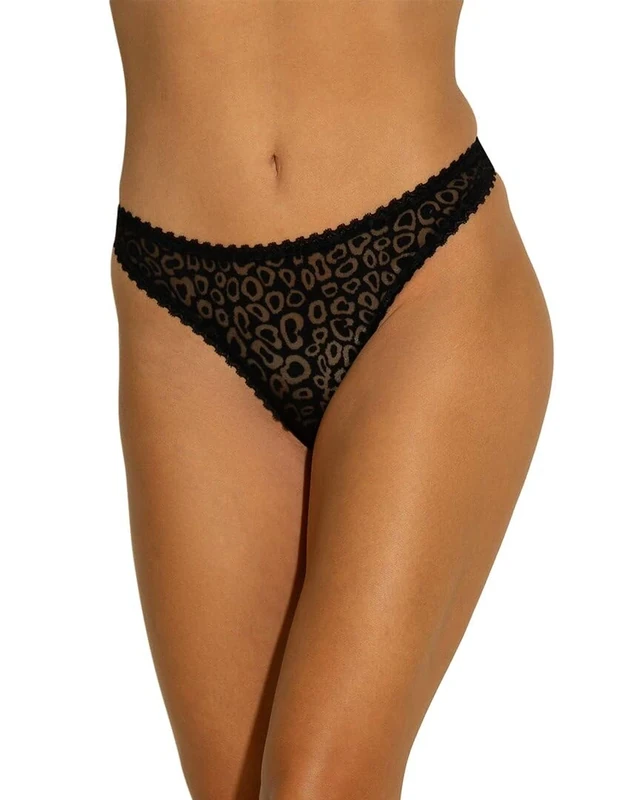 Cosabella Women's Accra Thong Panties, Black Animal, S-M