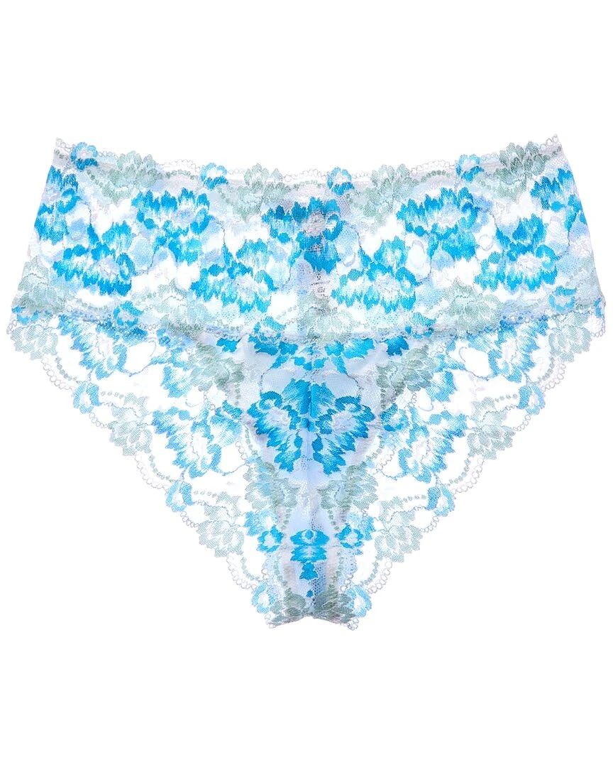 Cosabella Women's Savona High Waisted Brief Bikini Style Underwear, White/Verde Umbria/Constance Blue, L