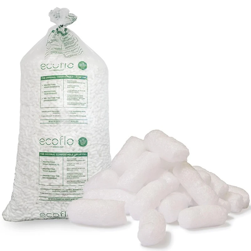 White Packing Peanuts Biodegradable, Compostable & Water-Soluble Protective Postal Packaging Void Filler Loose Fill Packing Chips (30 Cubic Ft)