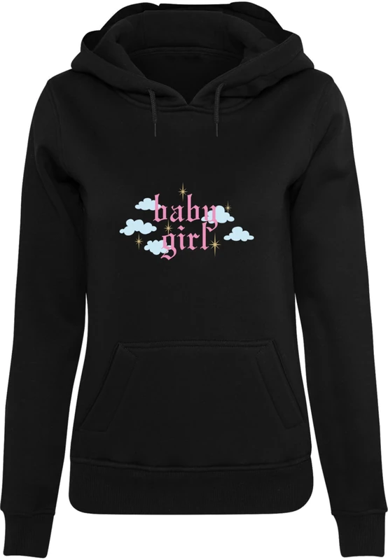 Miss Tee Ladies Baby Girl Hoodie Casual Hoodie Front Print Regular Fit Sizes XS - 5XL, black, S