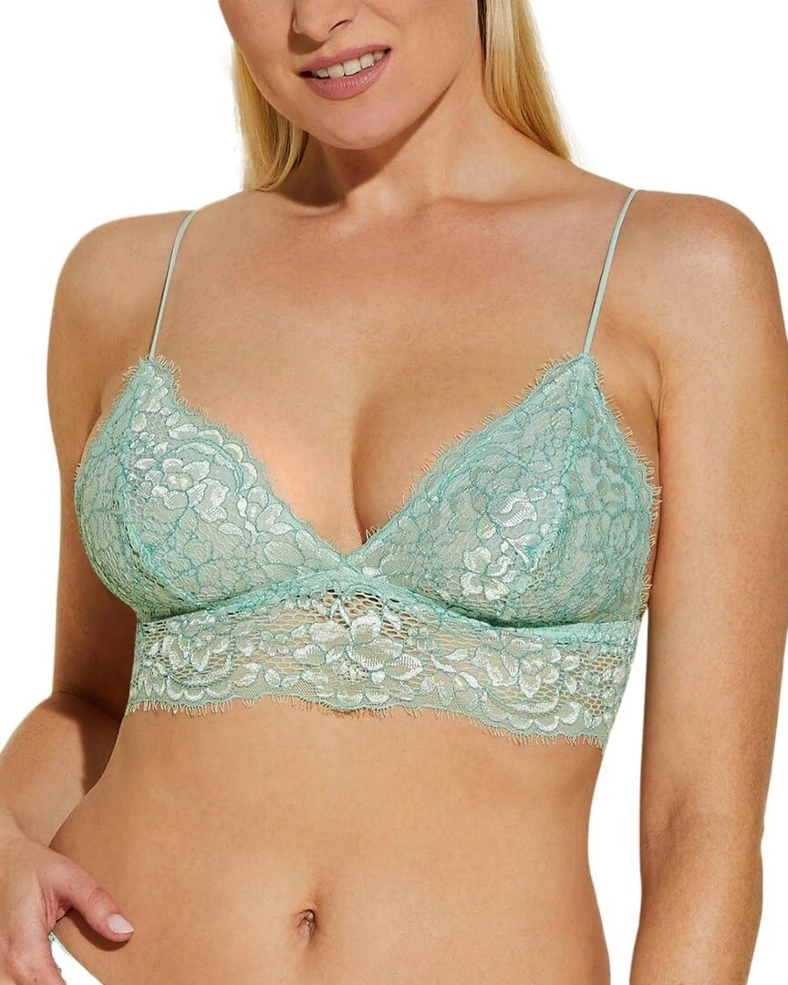 Cosabella Women's PRET a Porter Bralette Bra, Semi-Sheer, Verde Umbria/Addy Green, XL