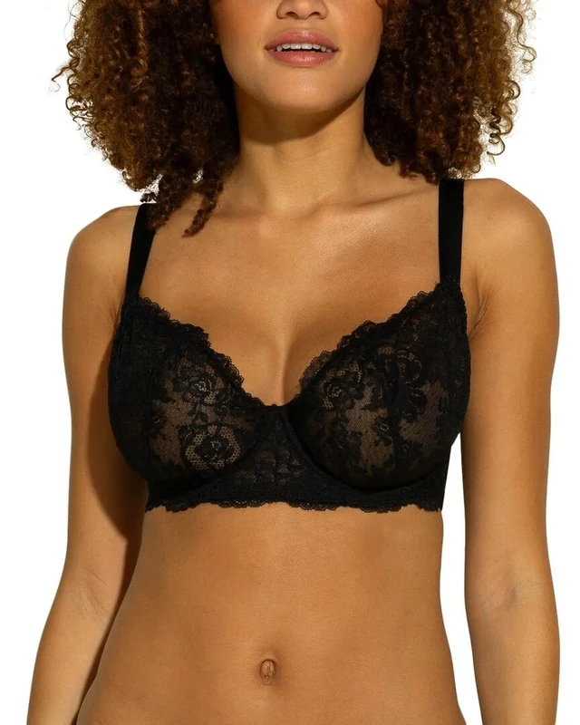 Cosabella Women's Courtney Underwire Demi Bra, Semi-Sheer, Black, 32D
