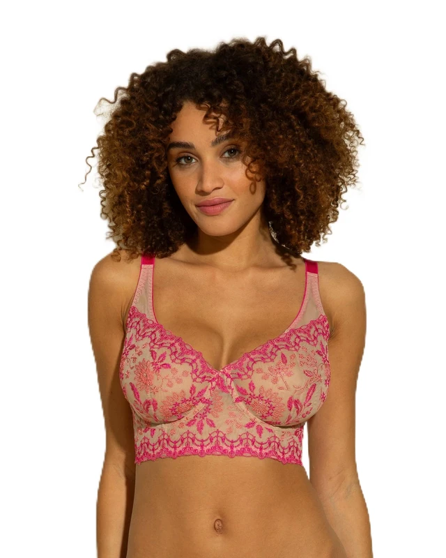 Cosabella Women's Usha Curvy Bra, Flori Pink, XS