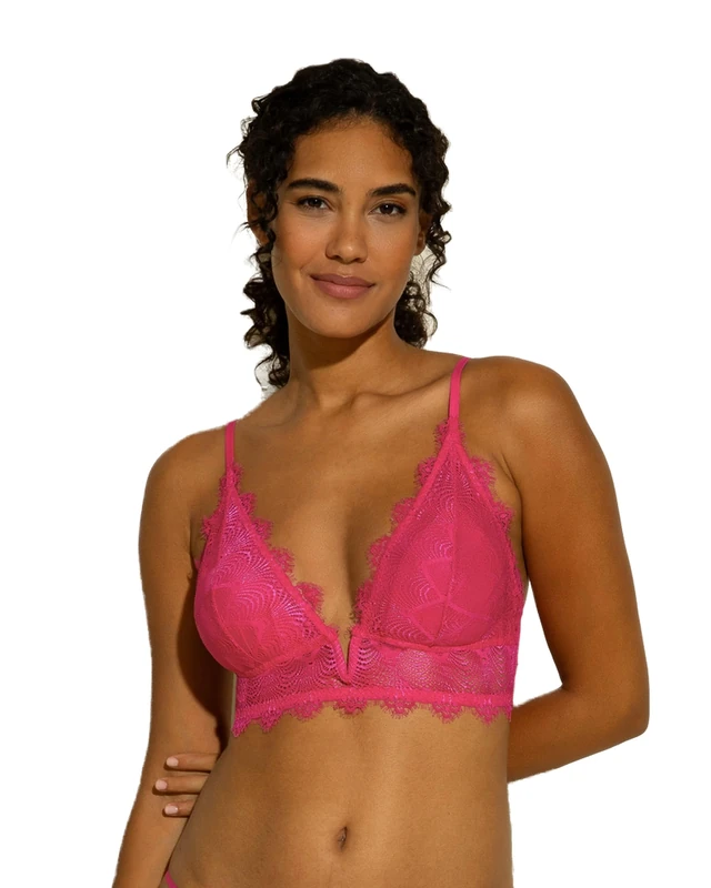 Cosabella Women's Allure Bralette Bra, Semi-Sheer, Flori Pink, S