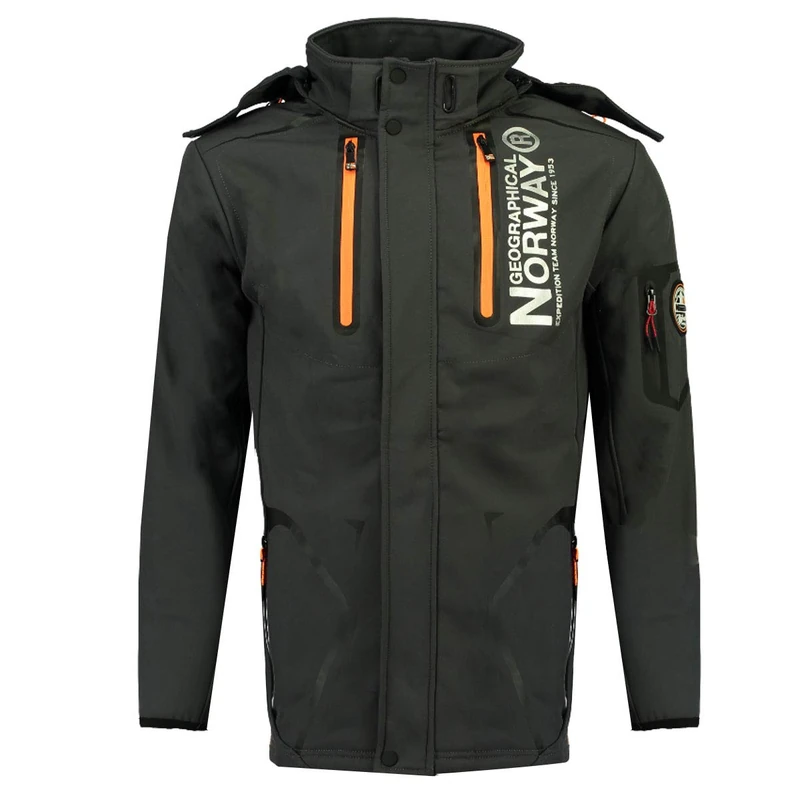 Geographical Norway Men's Tyreek Softshell, Gris Fonce Orange, S
