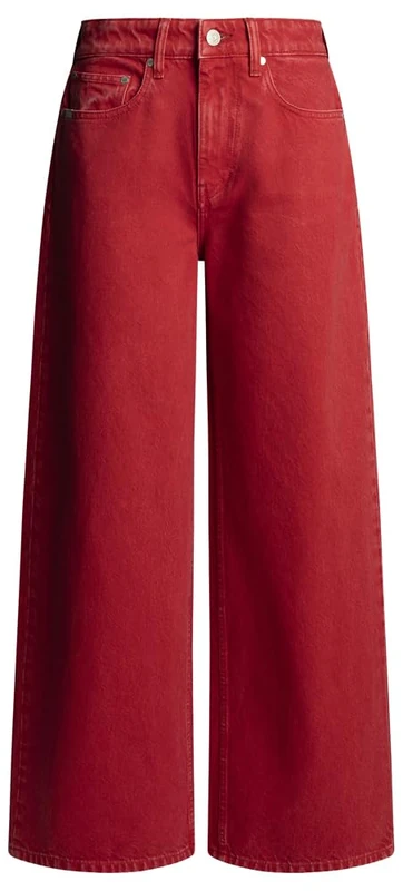 Pepe Jeans Women's Wide Leg Jeans Jeans, Red(Mars RED), 29W/32L