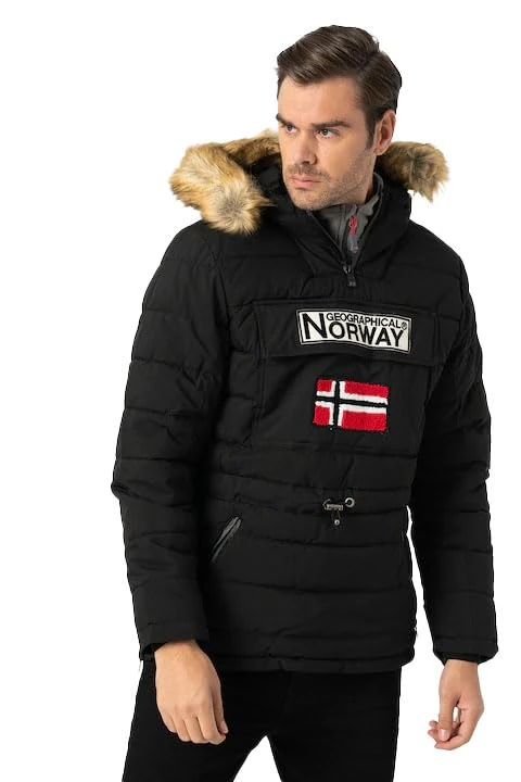Geographical Norway Men's Coconut Men Men's Parka, Noir,