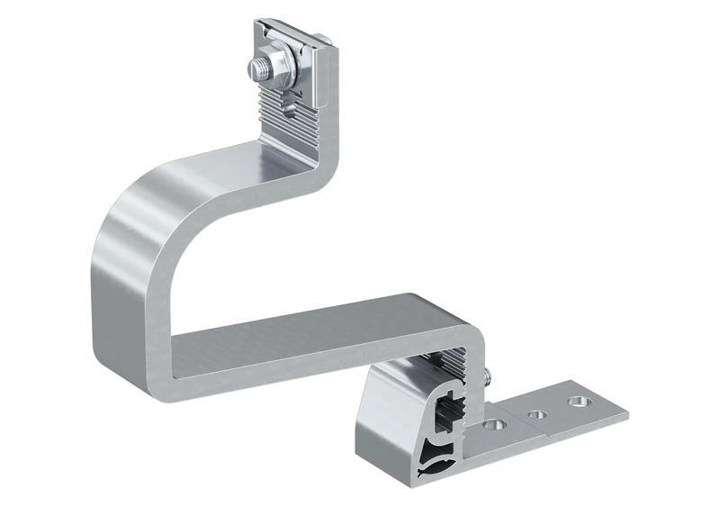 Fischer RH 40-52 V AL 10x Aluminium Roof Hooks for Roof Tiles, 2 Adjustments, Vertical Coupling, for Photovoltaic Solar Panel Profiles, 571741