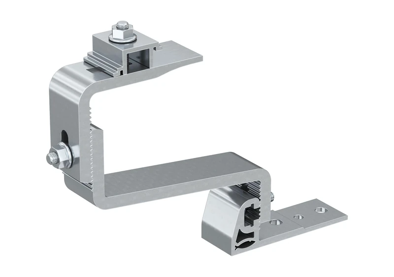 Fischer RH 40-52 H AL 10x Aluminium Roof Hooks for Roof Tiles, 3 Adjustments, Horizontal Coupling, for Photovoltaic Solar Panel Profiles, 571742