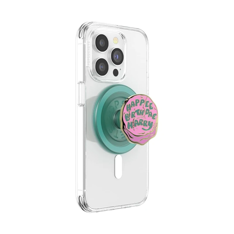 PopSockets Phone Grip for MagSafe, Secure Magnetic Phone Grip & Stand, Hands-Free Kickstand, Wireless Charging Compatible, Harry Potter - Enamel Happee Birthdae Harry