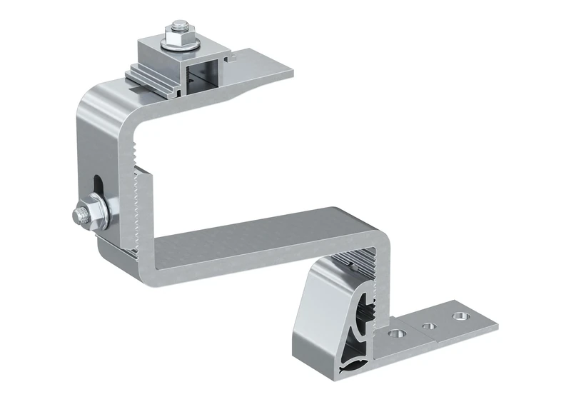 Fischer RH 52-67 H AL 10x Aluminium Roof Hooks for Roof Tiles, 3 Adjustments, Horizontal Coupling, for Photovoltaic Solar Panel Profiles, 571744