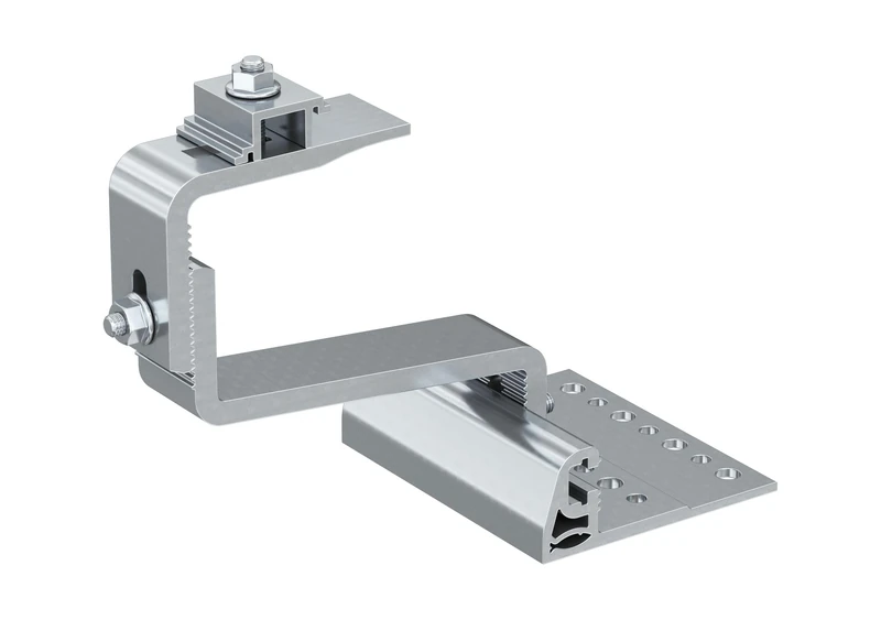 Fischer RH 40-52 HB AL 10x Aluminium Roof Hooks for Roof Tiles, 4 Adjustments, Horizontal Coupling, for Photovoltaic Solar Panel Profiles, 571745