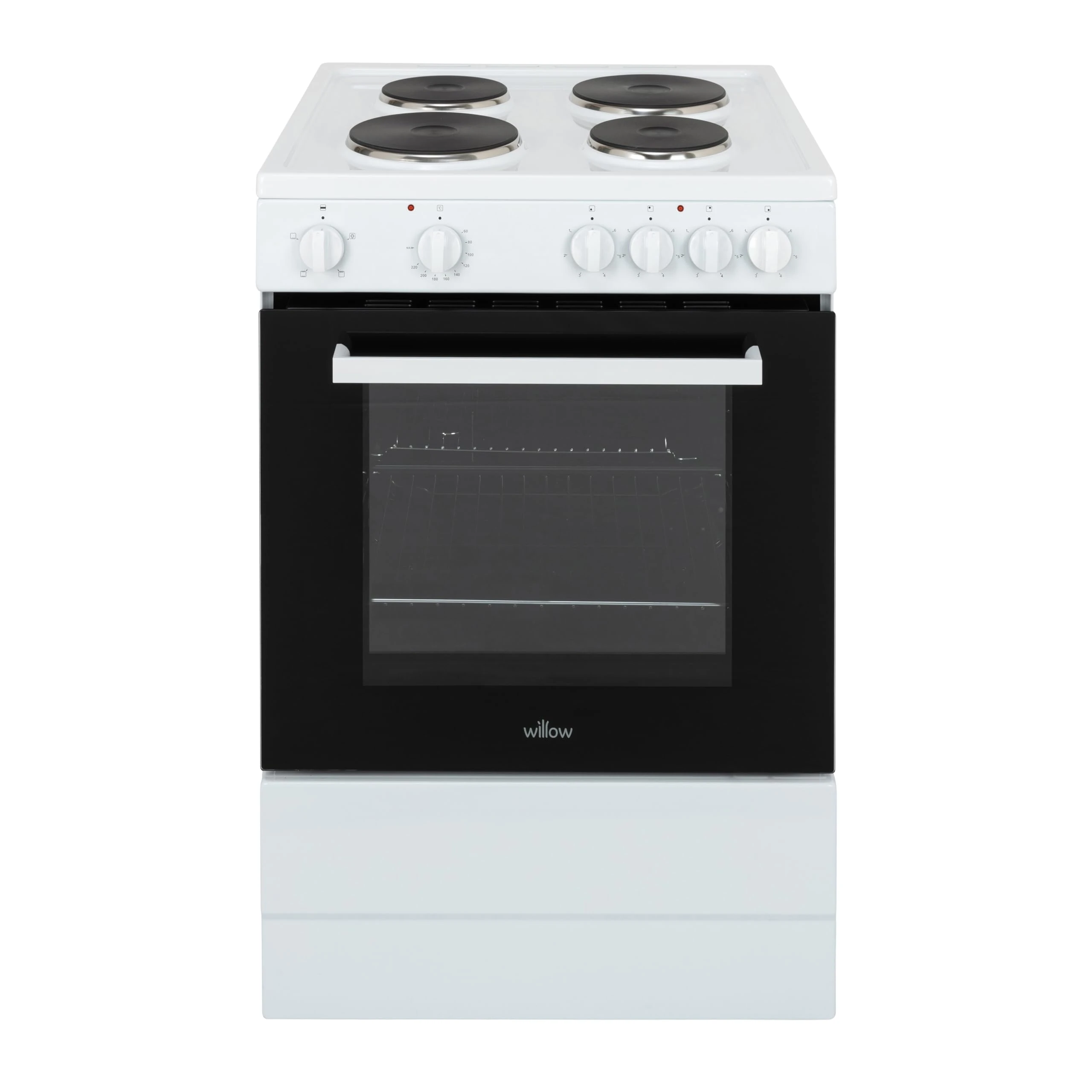 Willow WSE60WH 68L Freestanding Single Cavity Cooker, 60cm Electric Cooker - White