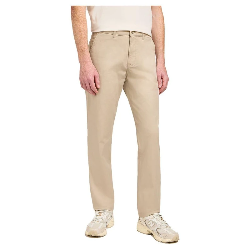 Lee Men's Regular Chino Trousers, Regular Straight Fit, Straight Leg, Stone, 31 W/32 L