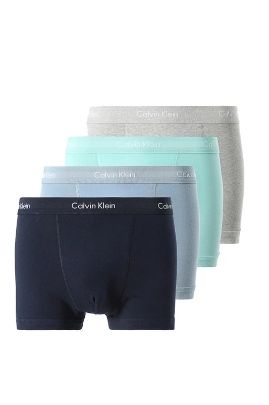 Calvin Klein Men Boxer Short Trunks Stretch Cotton Pack of 5, (Shrn Fd DNM Cel TNT Gry HTR Beau Bl), XL