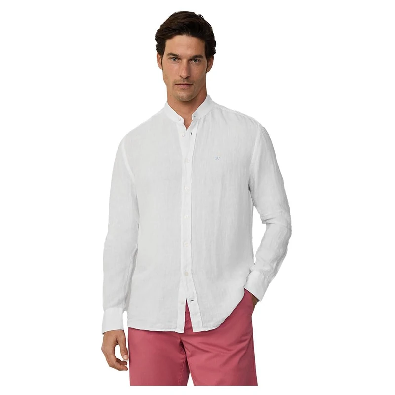 Hackett London Men's ESS GMD Linen Porter Shirt, White(Optic White), 3XL