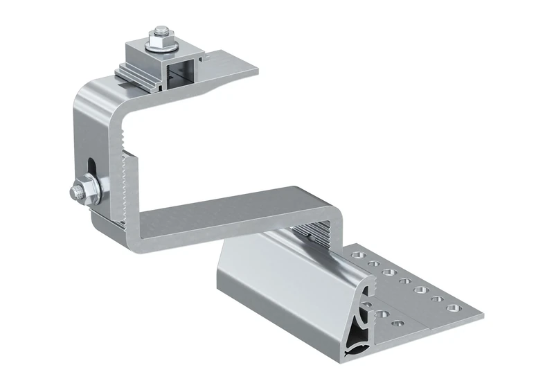 Fischer RH 52-67 HB AL 10x Aluminium Roof Hooks for Roof Tiles, 4 Adjustments, Horizontal Coupling, for Photovoltaic Solar Panel Profiles, 571747