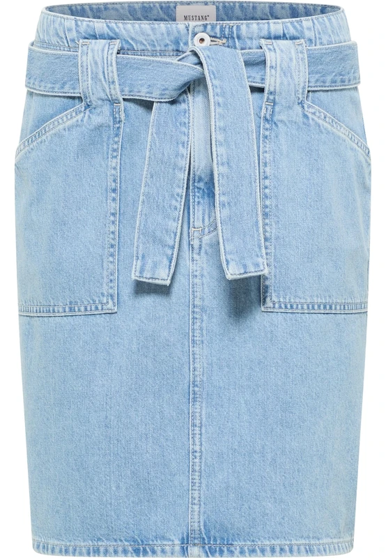 MUSTANG Women's Style Blossom Denim Skirt, Light Blue 201, 4