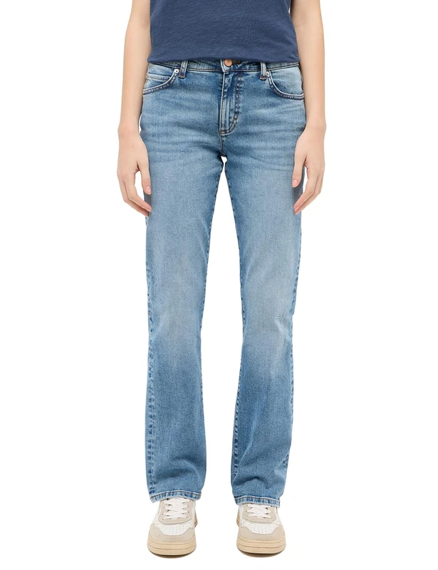 MUSTANG Women's Jeans Trousers Style Crosby Relaxed Straight, Medium Blue 412, 42W x 32L