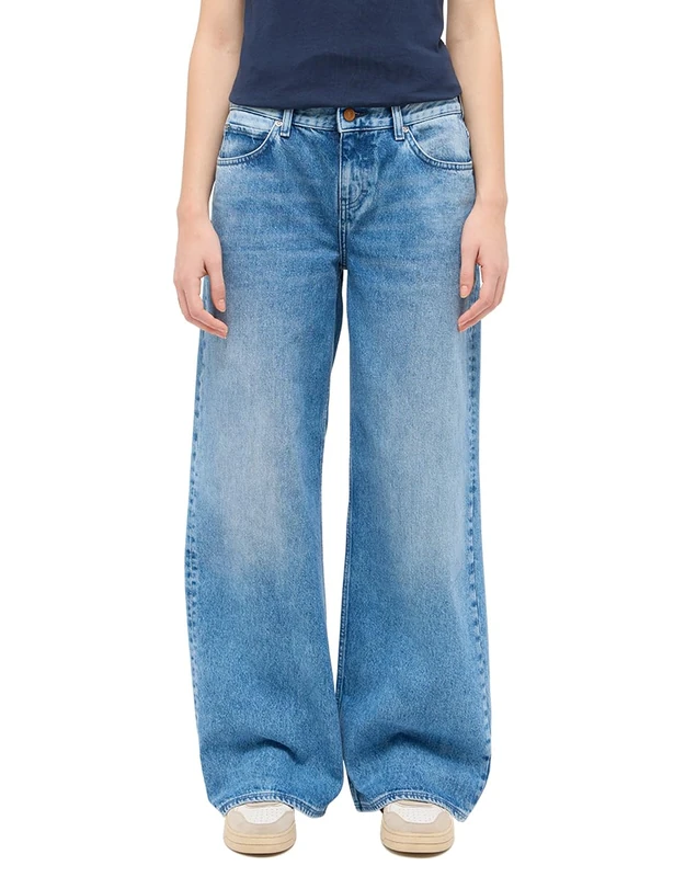 MUSTANG Women's Style Medley Wide Leg Jeans, Medium Blue 542, 24 W/30 L