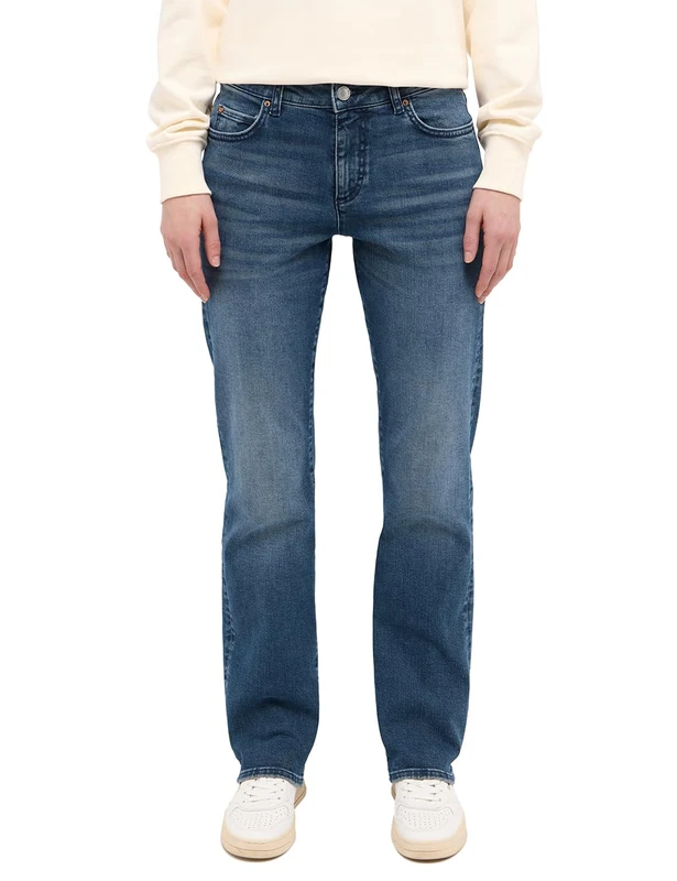 MUSTANG Women's Jeans Trousers Style Crosby Relaxed Straight, mid-Blue, 46W x 30L