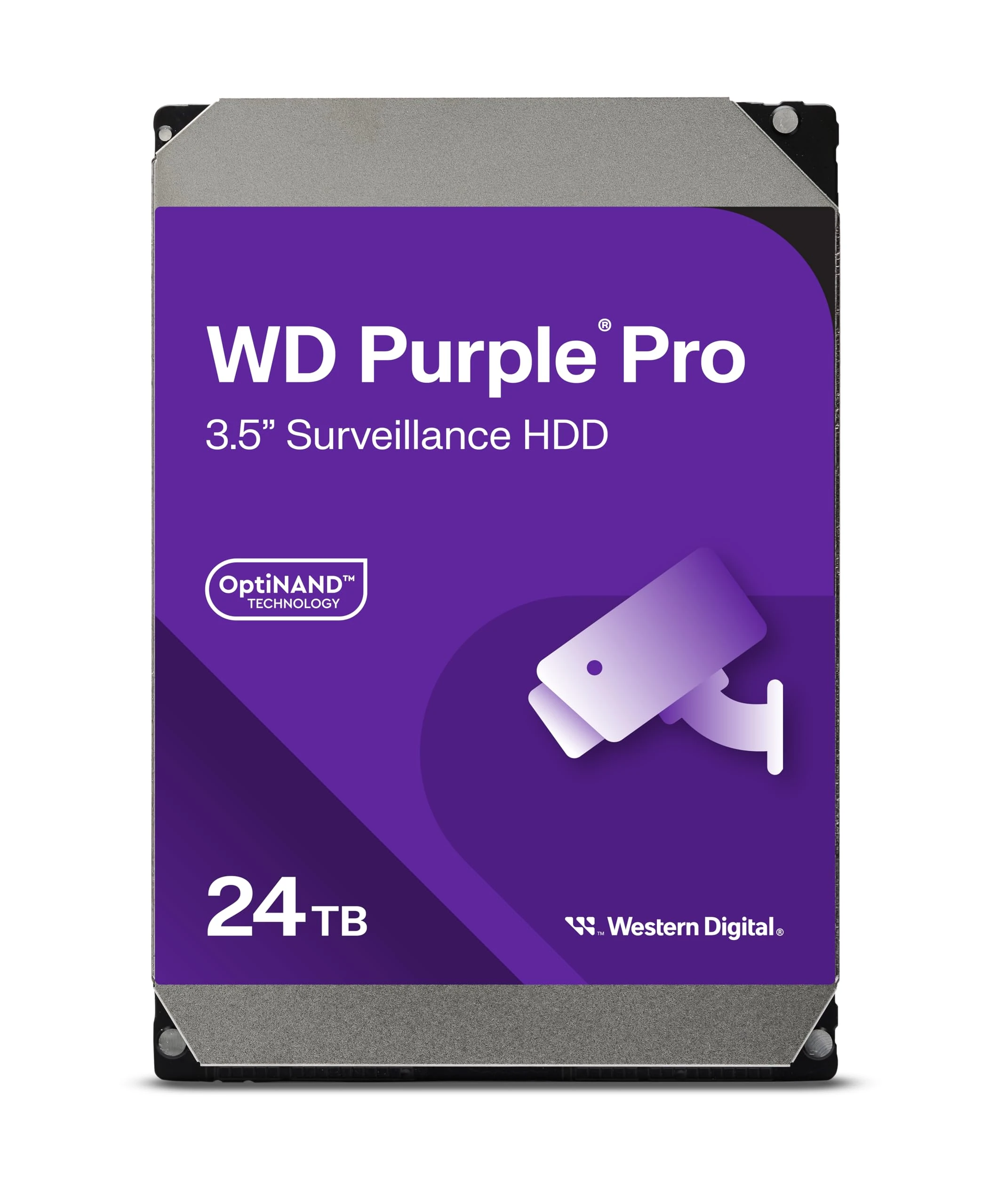 WD Purple Pro 24TB Smart Video 3.5" Internal Hard Drive, AllFrame Technology, 550TB/yr, 512MB Cache, 7200 RPM