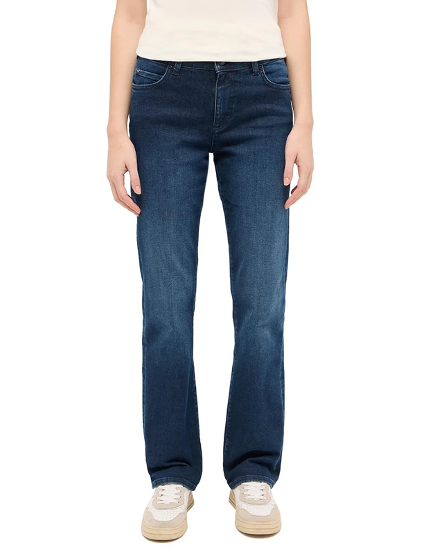 Mustang Women's Jeans Trousers Style Crosby Relaxed Straight, Dark Blue 840, 27W x 38L