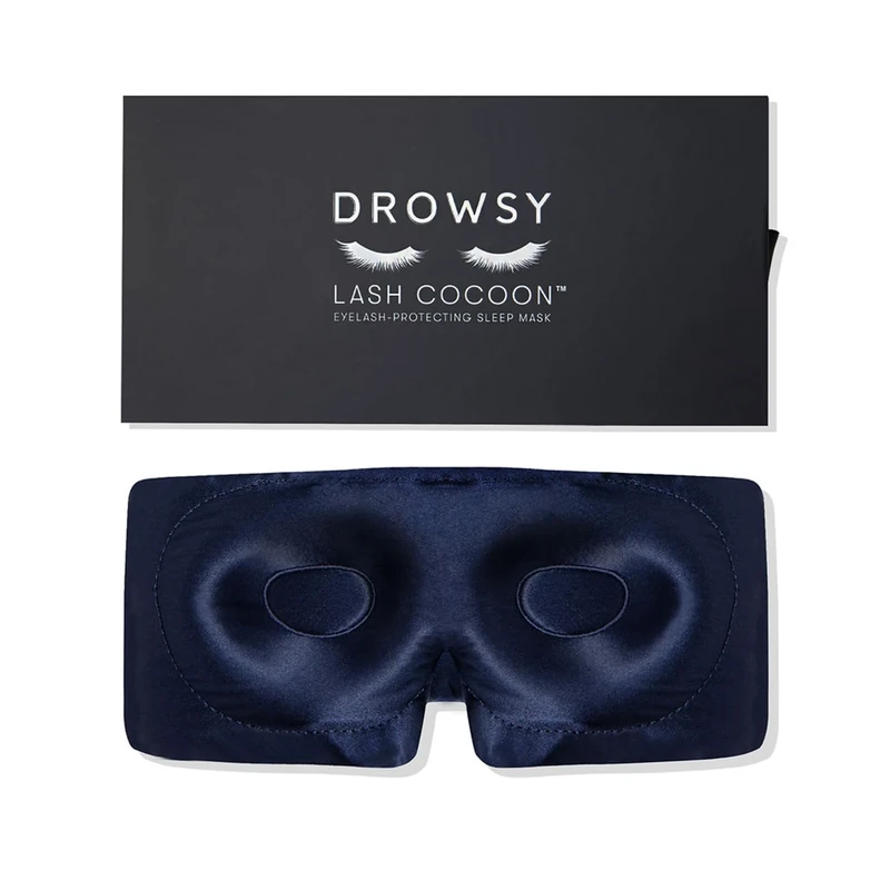Drowsy Silk Sleep Mask - Eyelash Protection, Zero Pressure, Blackout