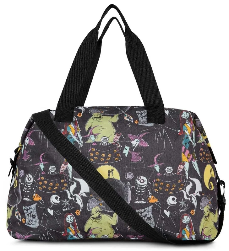 Disney Tote Duffel Bag Mickey Mouse Friends All Over Print Weekender Travel, Black, One Size, Weekender Duffel Bag