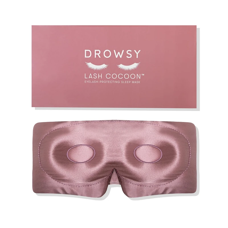 Drowsy Silk Sleep Mask - Eyelash Protection, Blackout, Wraparound