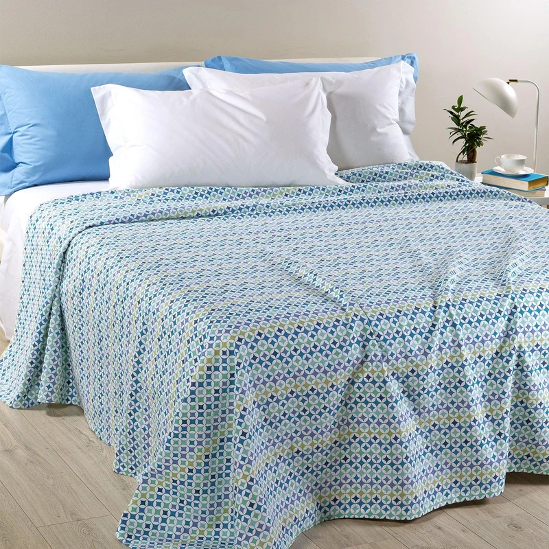 Caleffi 1006794 Flowers Joy Pique Double Bedspread, 50% Cotton, 50% Polyester, 260 x 260 cm, Orange - Image 1