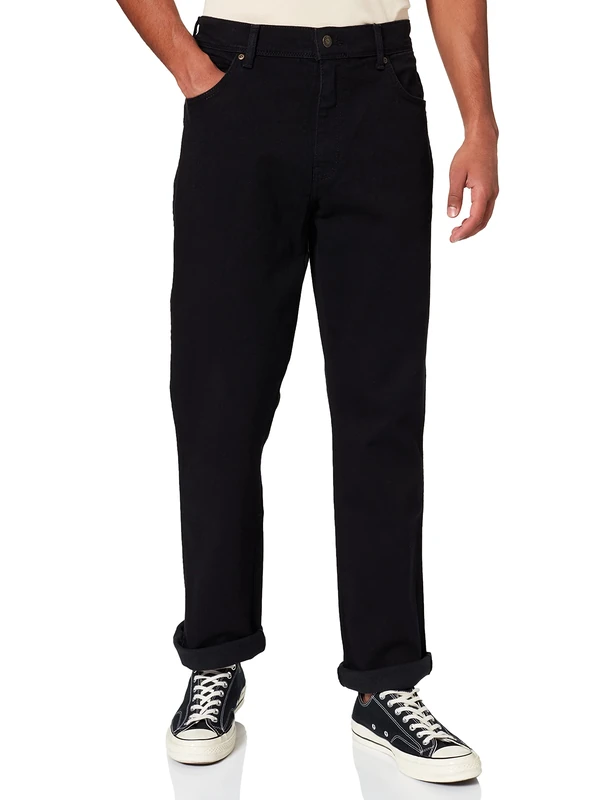 Wrangler Men's Texas Jeans, Black Overdye, 31/32
