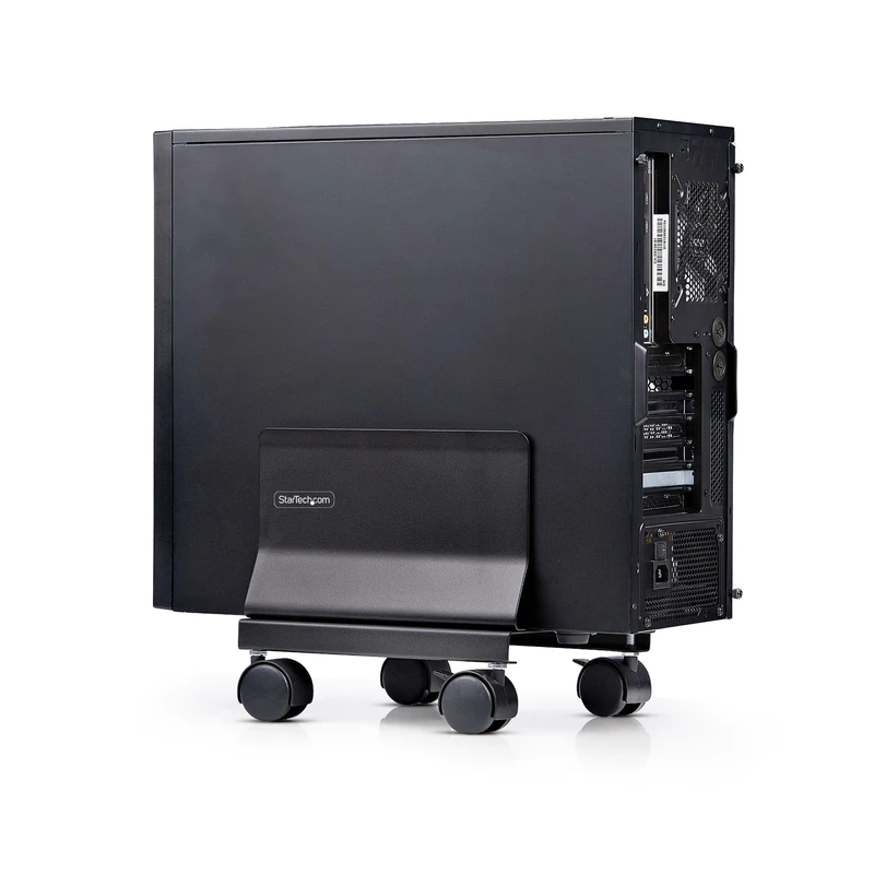StarTech.com Computer Tower Cart, Rolling Mobile CPU Caddy on Wheels, Max Load 46.3lb/21kg, Adjustable Desktop Case Mount