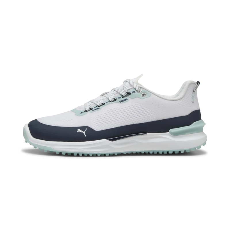 Puma Men's Ignite Elevate X Golf Shoes, Puma White-deep Navy-Modern Mint, 13 UK