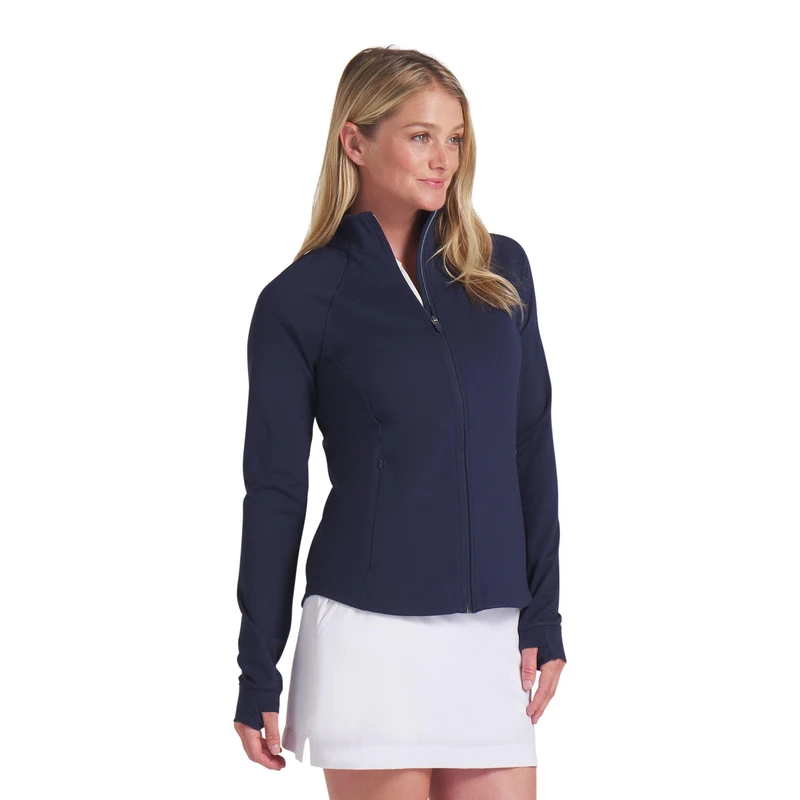 PUMA Women's Cloudspun Tech Fz Power Jacket, Deep Navy, S