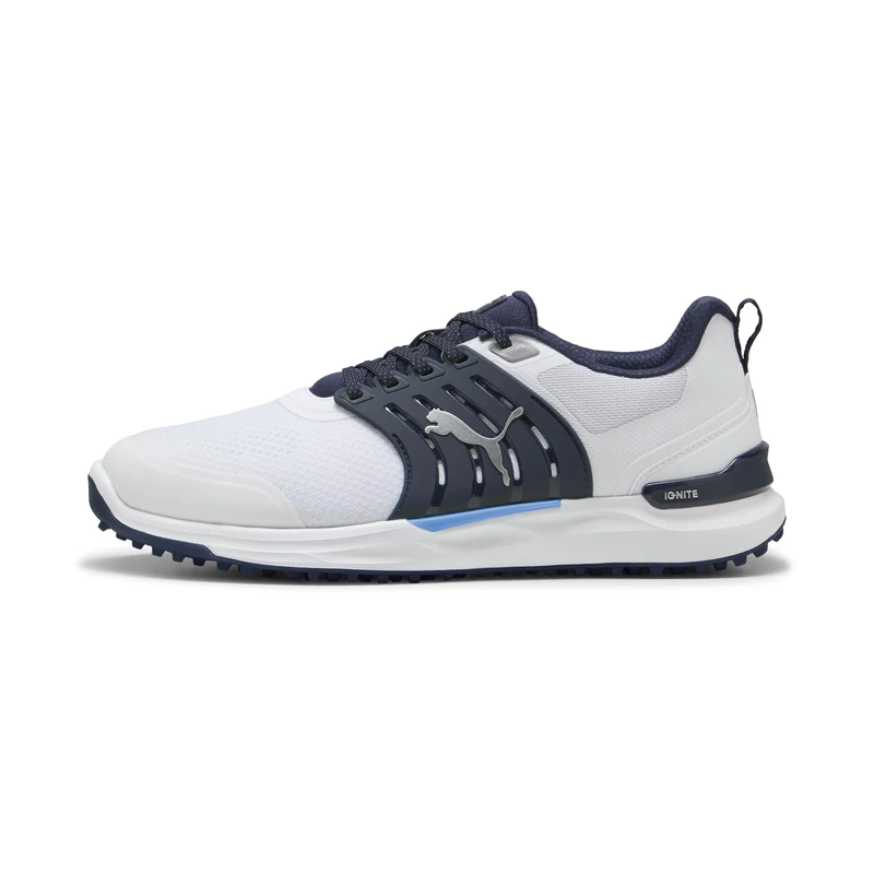 PUMA Men's Ignite Elevate 2 Golf Shoes, Puma White-deep Navy, 9 UK