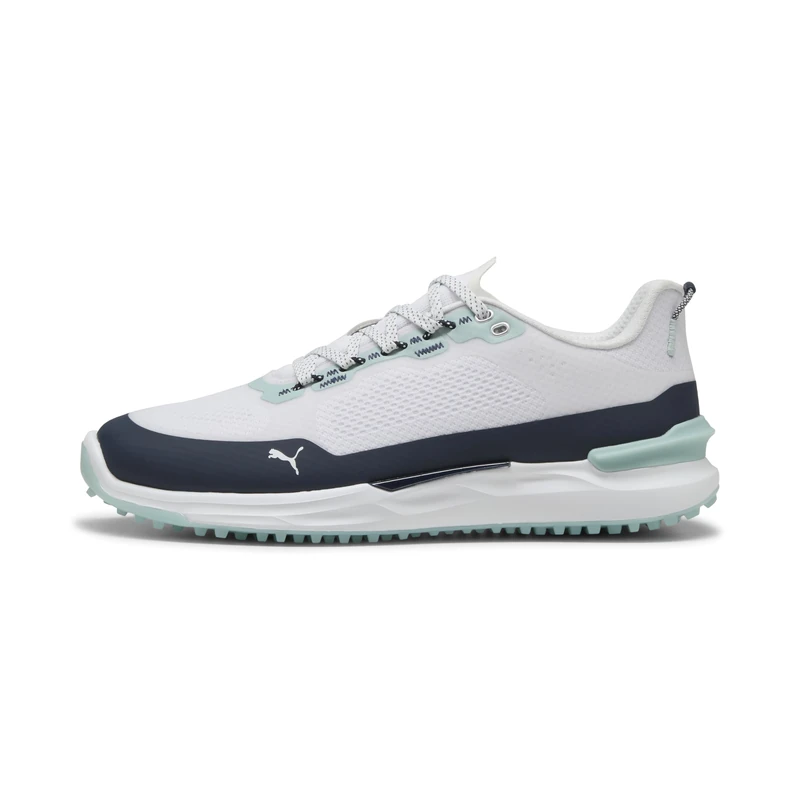 PUMA Men's Ignite Elevate X Golf Shoes, Puma White-deep Navy-Modern Mint, 9 UK