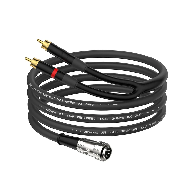Tertullus Naim 4 Pin Din to 2 x RCA Phono Plugs Stereo Cable Twist Lock Pure OFC (4 Pin Din To RCA, 2M)