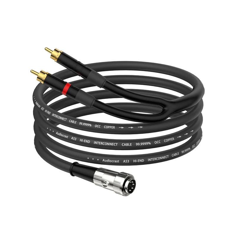 Tertullus Naim 5 Pin Din to 2 x RCA Phono Plugs Stereo Cable Twist Lock Pure OFC (5 Pin Din To RCA, 2M)