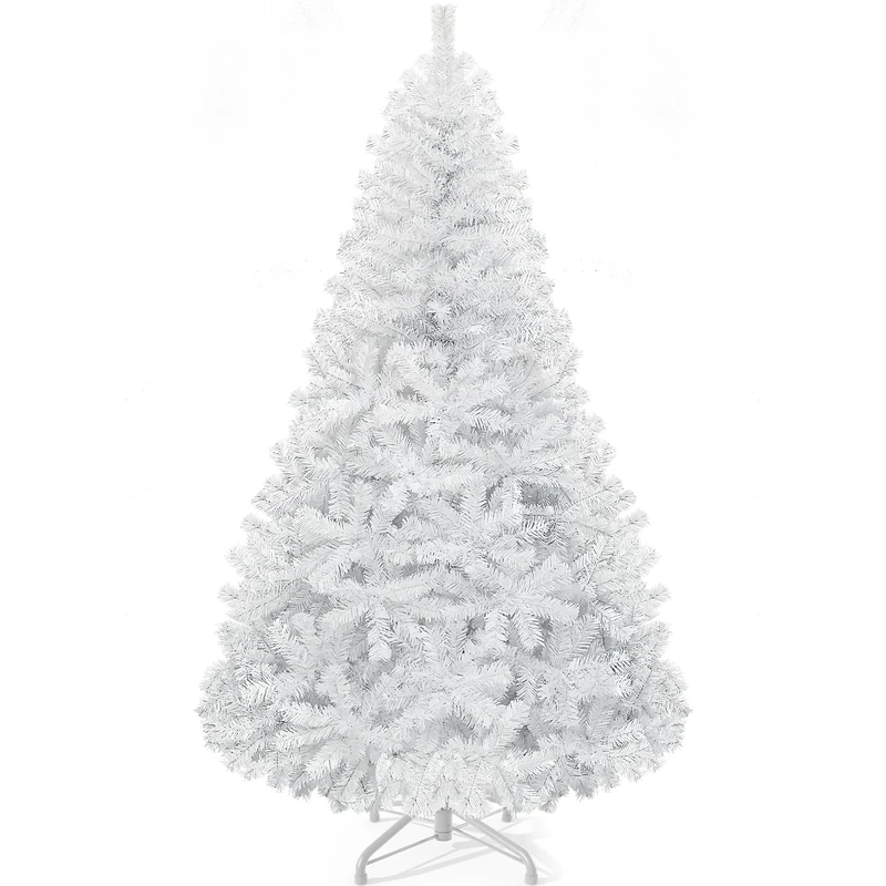 YITAHOME 6ft White Artificial Christmas Tree, All-White Christmas Pine Tree with 818 Tips, Foldable Metal Frame & Metal Stand, Easy Assembly Pop Up Christmas Tree for Home Party, 182 x Φ115cm