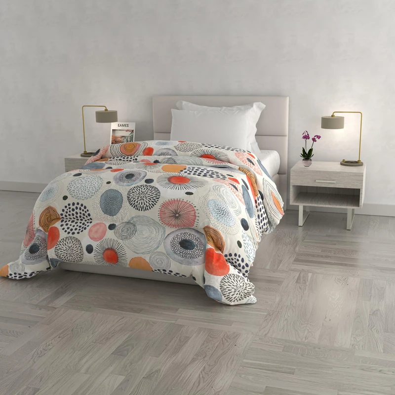 Fantasy Winter Quilt Made in Italy, Watercolor, Single 170 x 260 cm