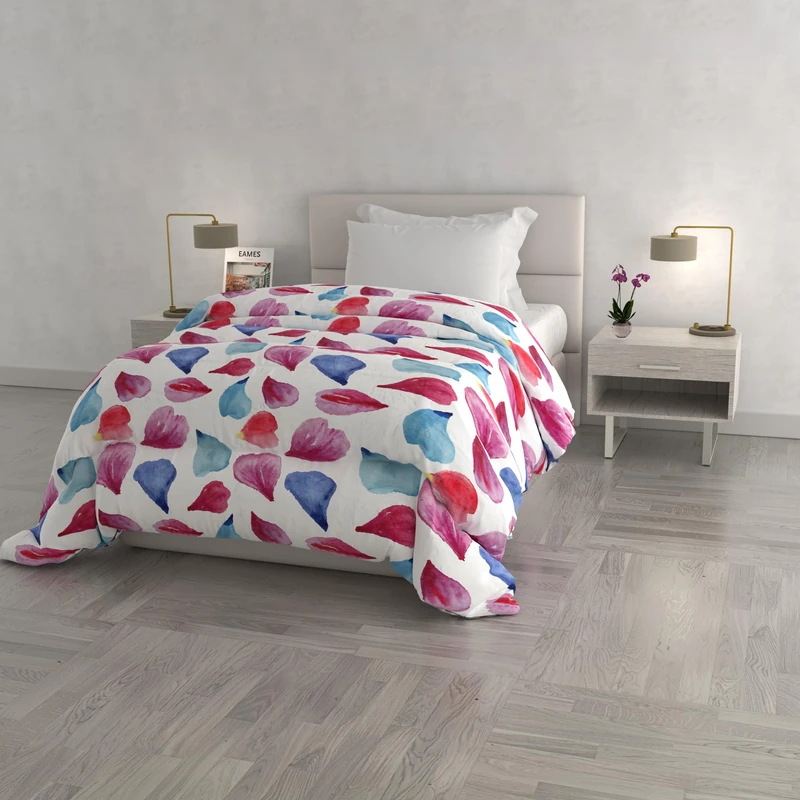 Fantasy Winter Quilt, Made in Italy, Petals, Queen Size 220 x 260 cm
