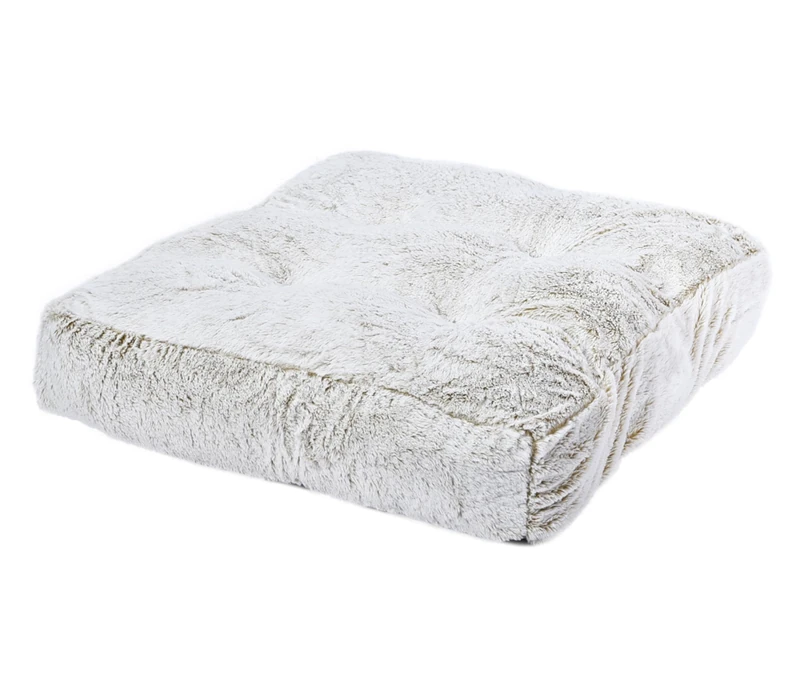 Dehner Lieblinge Chichi Cuddly Cushion for Dogs/Cats/Dogs, Approx. 90 x 90 x 20 cm, Size L, Polyster/Polypropylene, White
