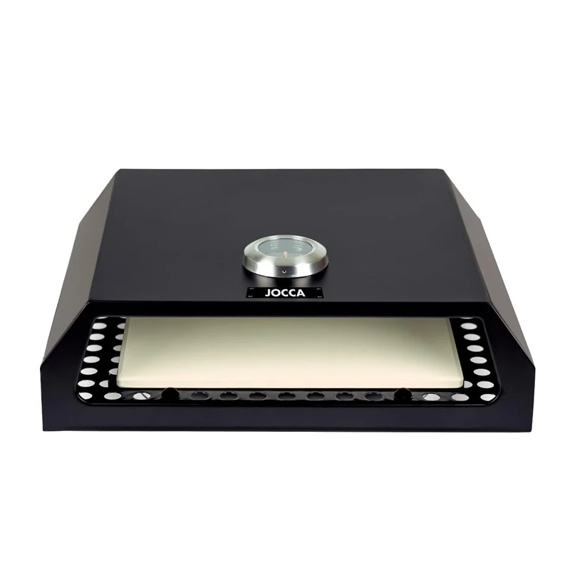 JOCCA - Stainless Steel Pizza Oven for BBQ | Ready in 4 Min | For BBQ | No Assembly | Carry Handles | [Energy Class E], Black