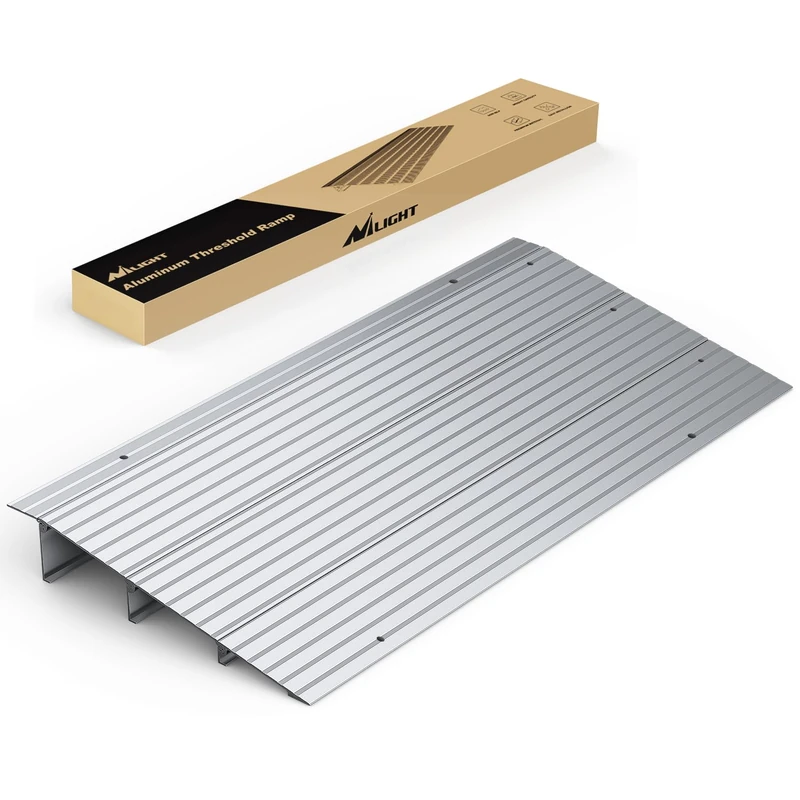 Nilight Door Threshold Ramp, 3" Rise Portable Aluminum Wheelchair Door Entry Ramps for Doorways Stairs Home Steps