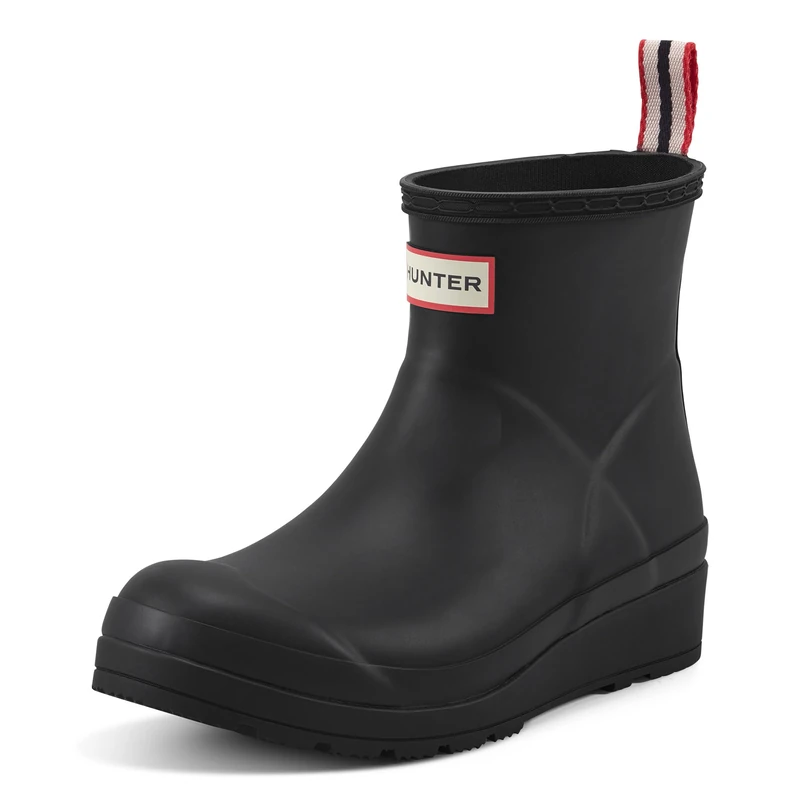 Hunter Women's Play Short Rain Boot, Black, 7 UK